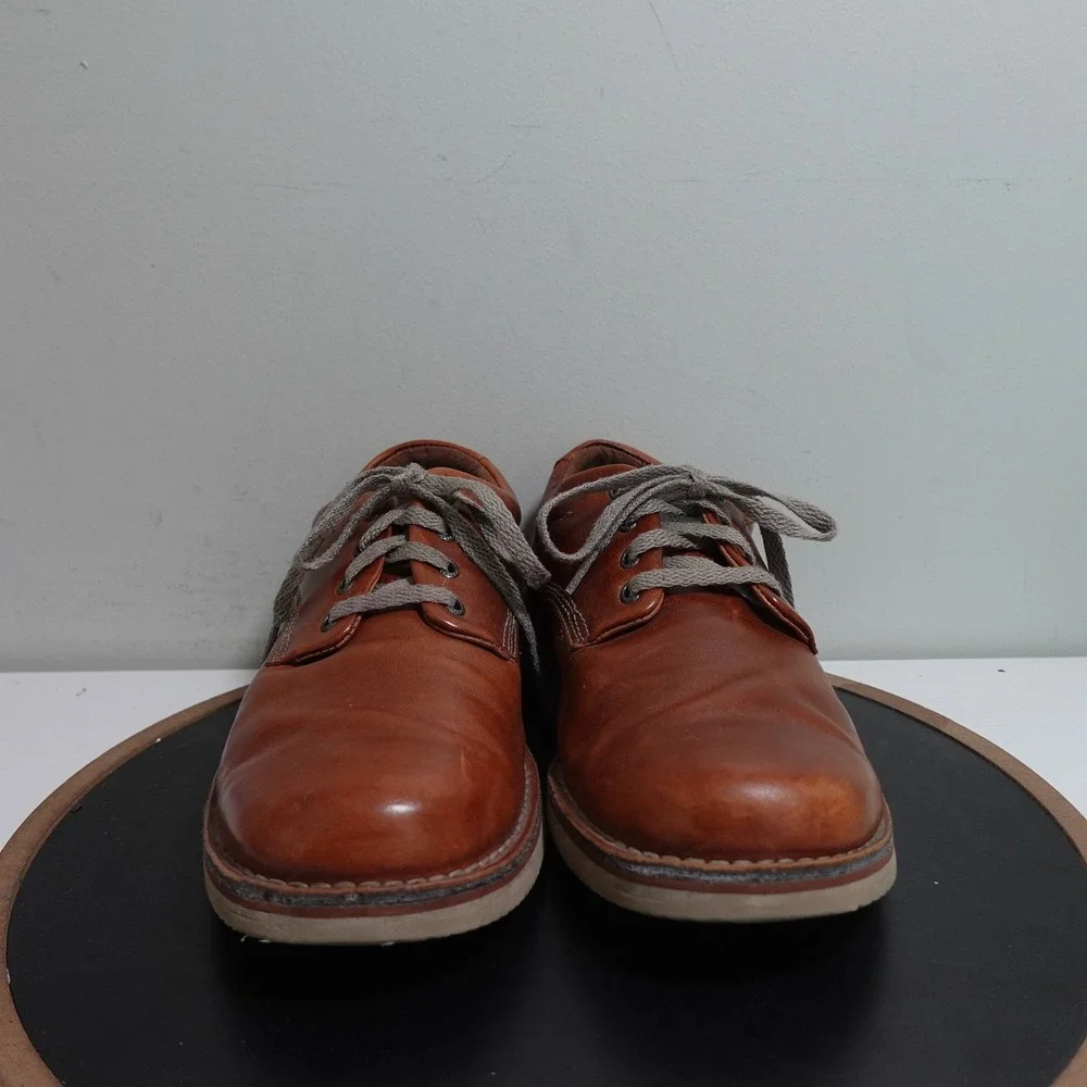 Rockport Leather Oxford Shoes Men 10‎ XW Brown Vibram Sole Casual Comfort